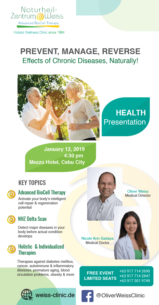 Oliver Weiss Clinic Health Presentation, January 12, 2019 poster.
