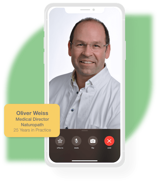 Oliver Weiss on Video call with patient